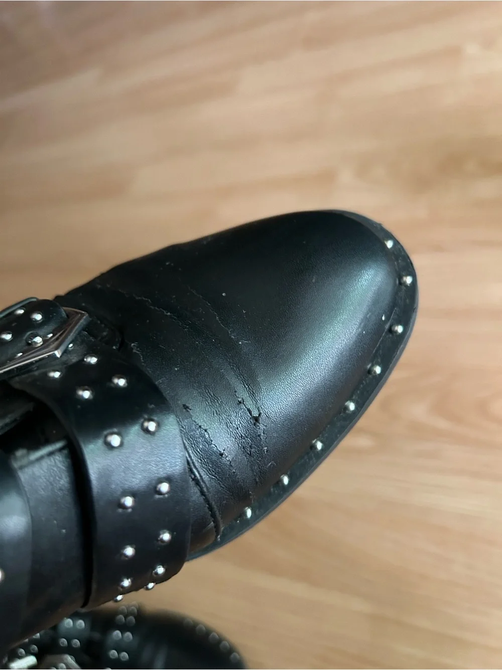 Forever 21 Black Metal Studded Low Top Boots Size 7